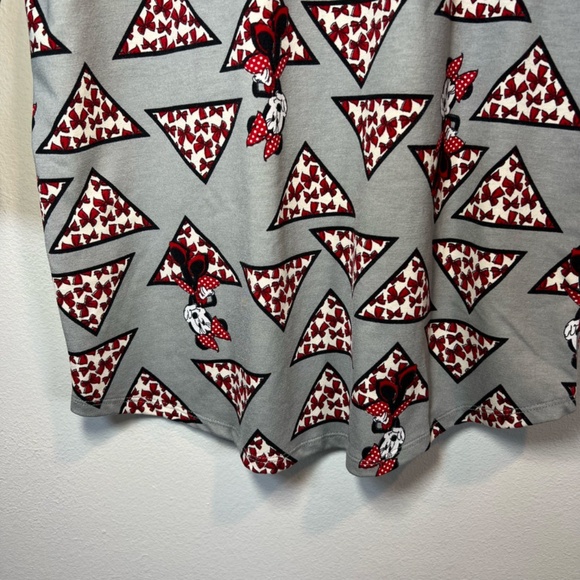 LuLaRoe Women's Disney Randy Baseball Tee Minnie Mouse Bows Gray Black Red Small - Picture 9 of 10